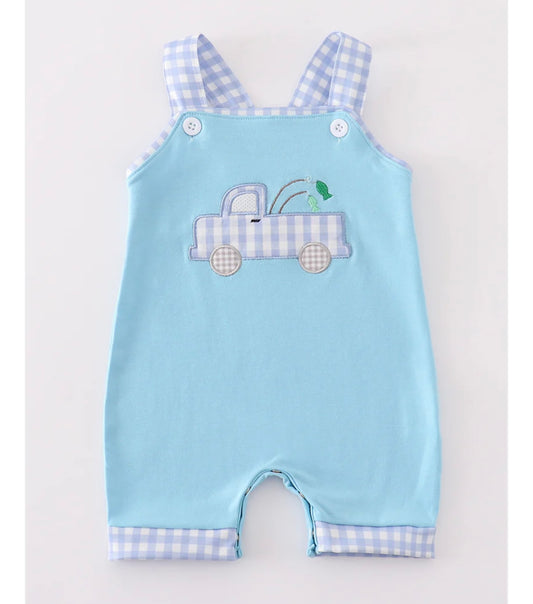 Blue Truck Fishing Applique JonJon