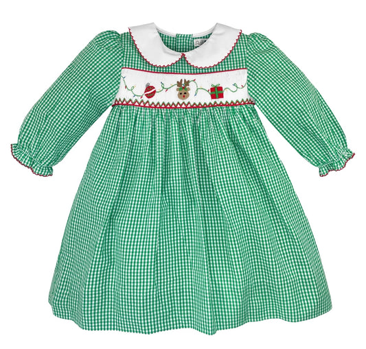 Christmas Picture Smocked Dress