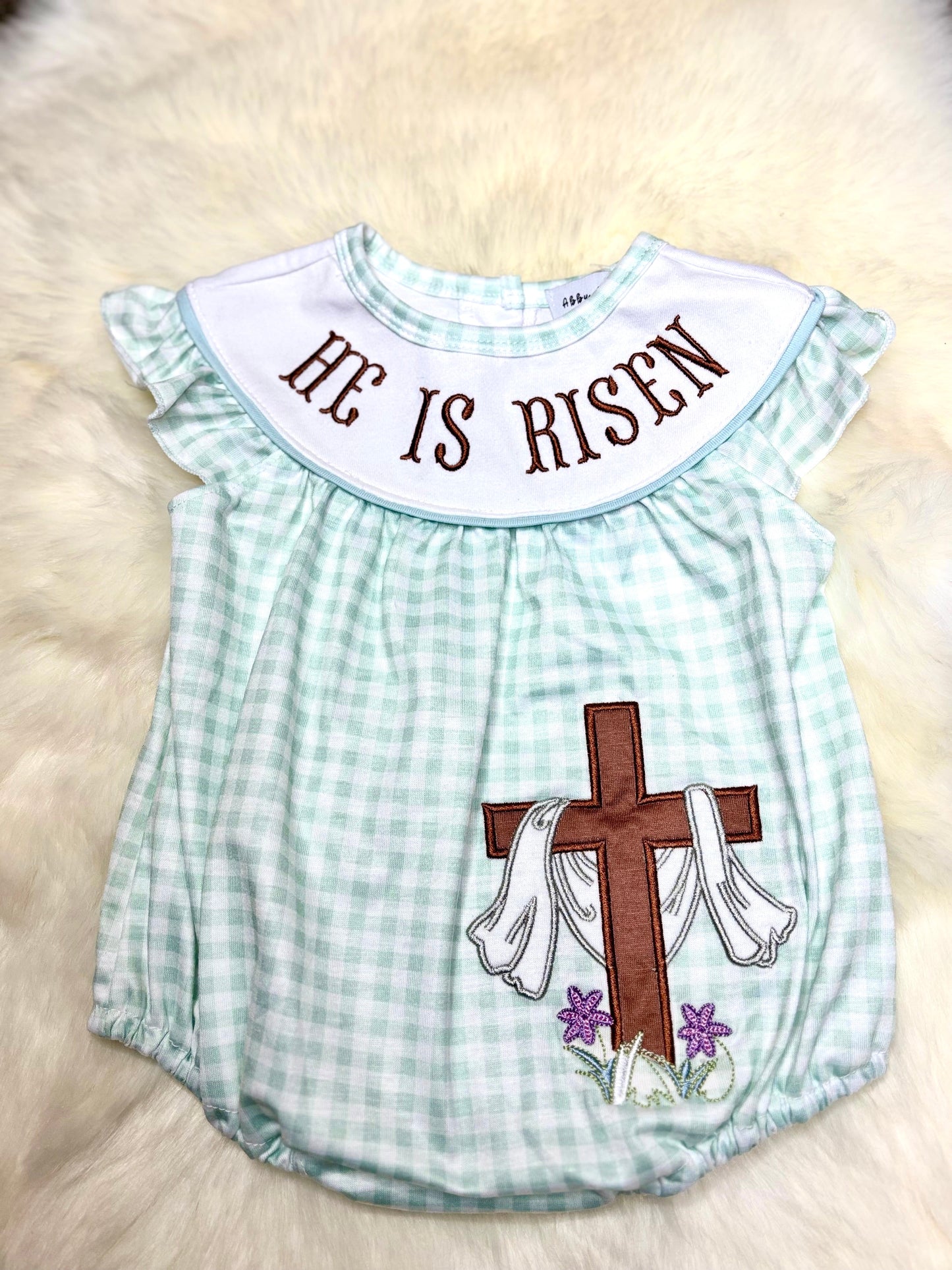 Easter He is Risen Embroidered Bubble