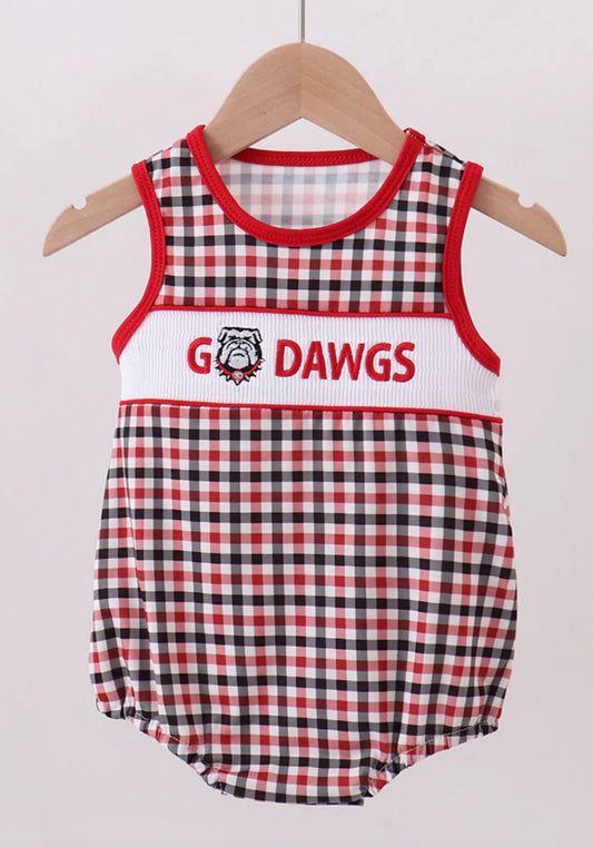 Georgia Dawgs Embroidered Plaid Bubble