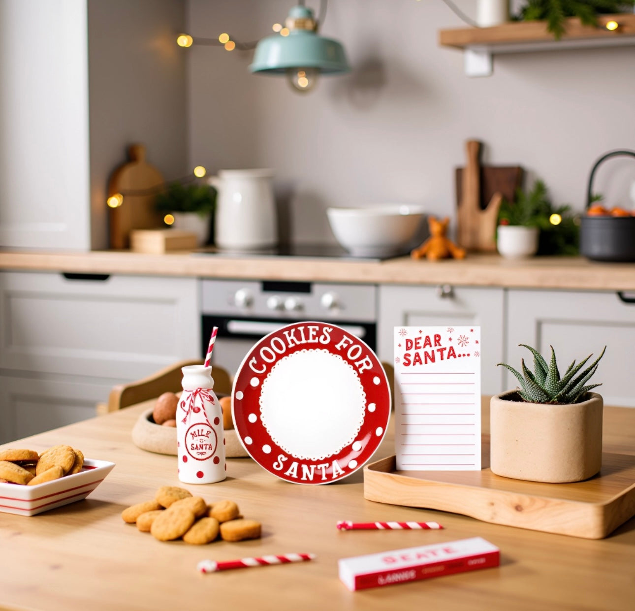 Santa’s Milk Jug, Plate & Dear Santa Notepad Set