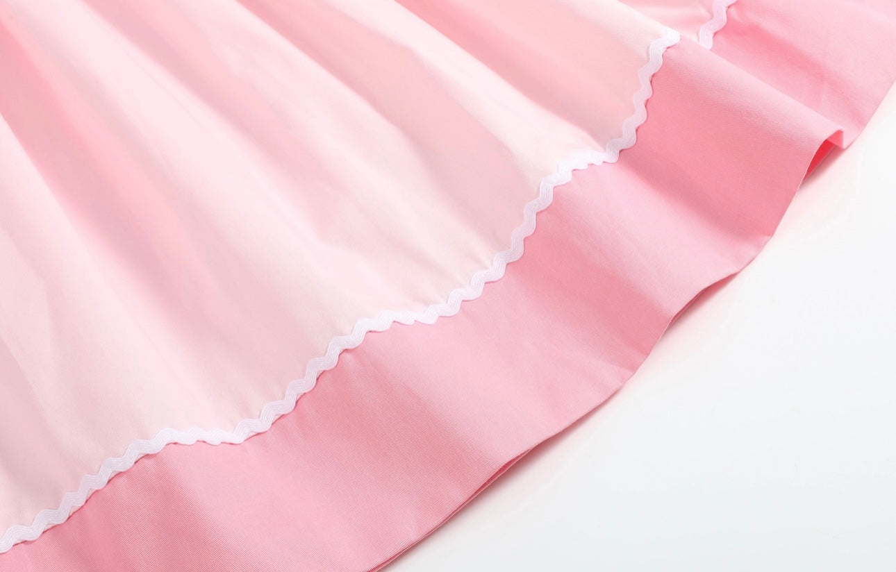 Pink Hearts & Bows Smocked Bishop Dress | Lil Cactus