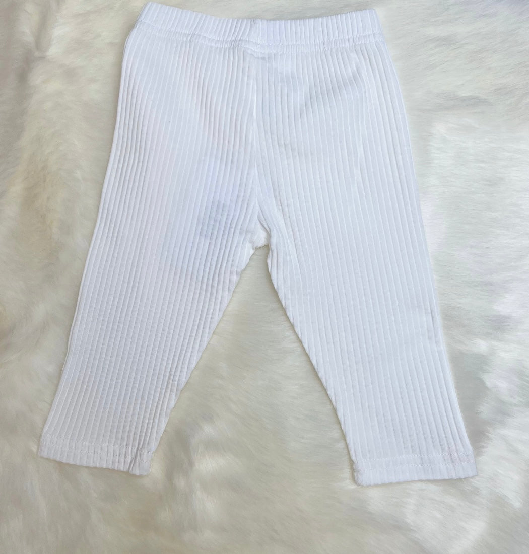 Cotton Knit Ribbed Leggings