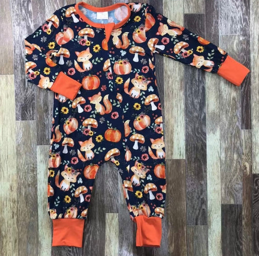 Foxy Pumpkin Bamboo Onesie