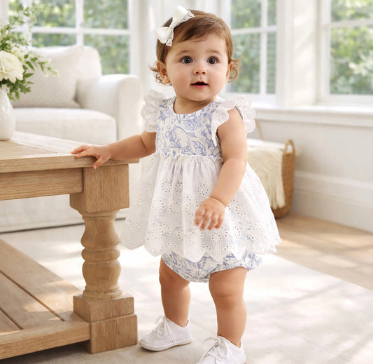 Bamboo Easter Bunny Eyelet Skirted Bodysuit
