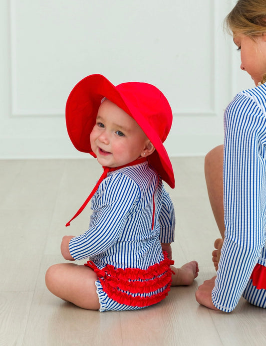 Vintage Red Sun Protective Hat