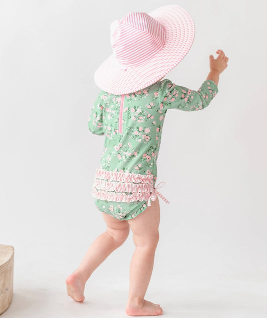 Pink Seersucker Swim Hat