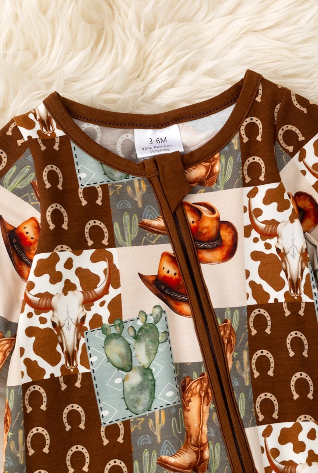 Western Print Bamboo Onesie