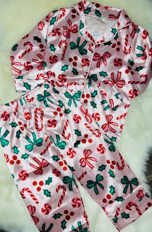 Pink Candy Cane Christmas PJ's