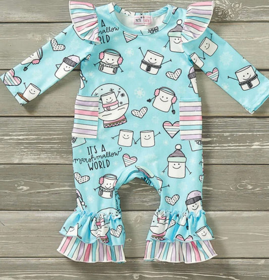 Marshmallow World - Girl Romper