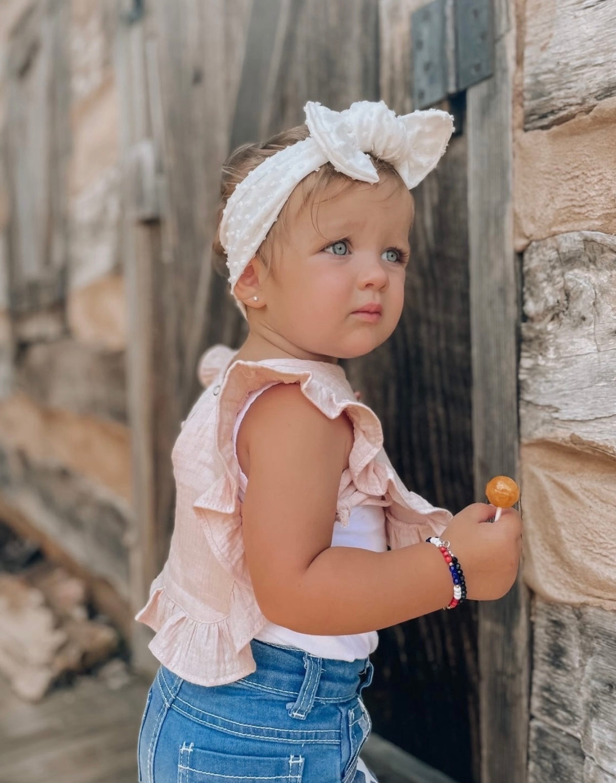 Muslin Cotton Ruffle Baby Bib | Pink