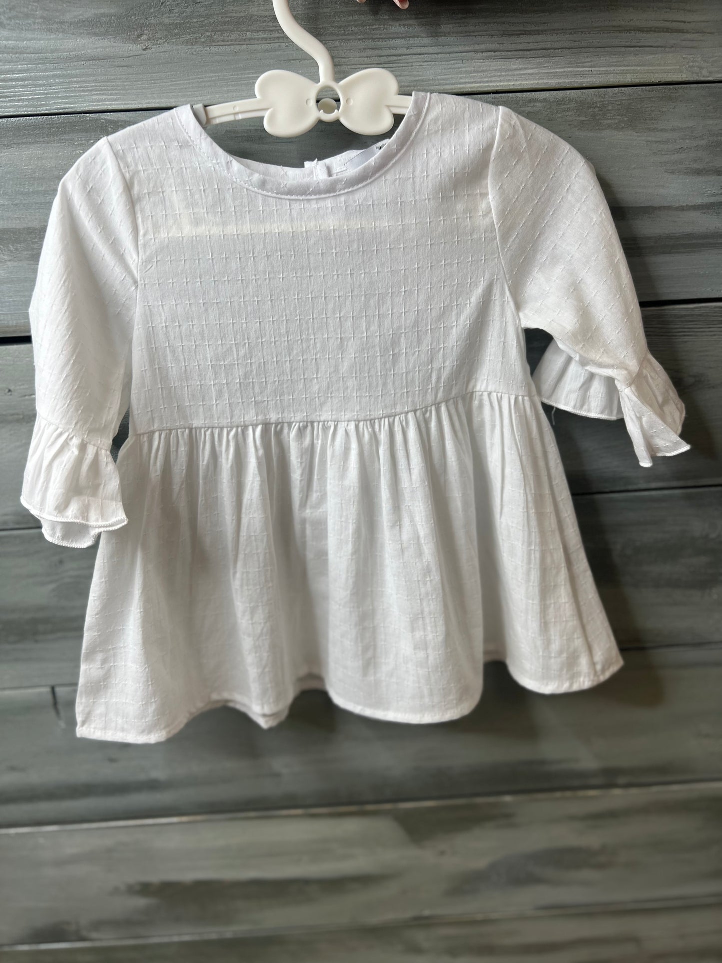 White Ruffle Long Sleeve Shirt