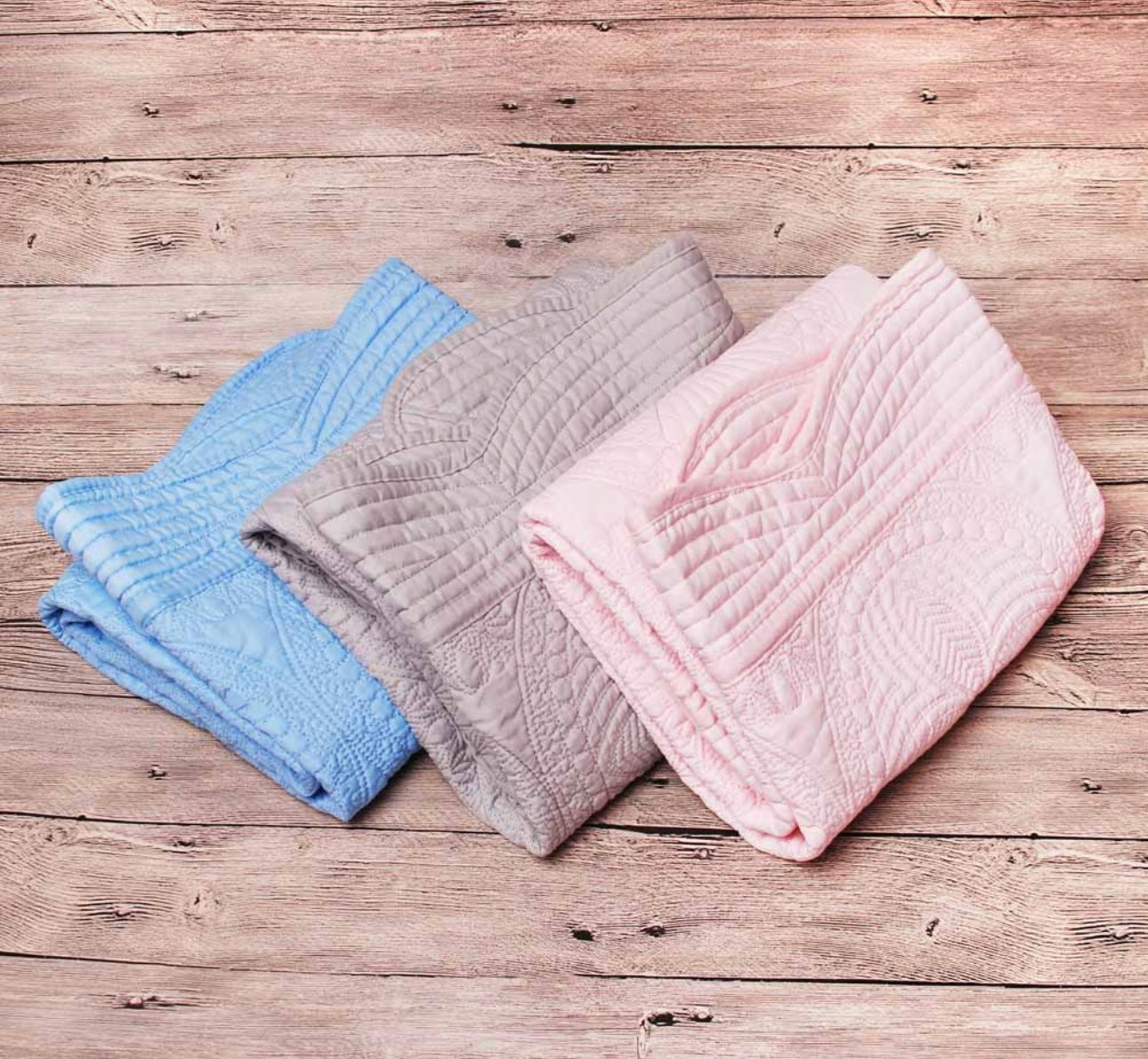 Heirloom Baby Quilt Blanket - Blue