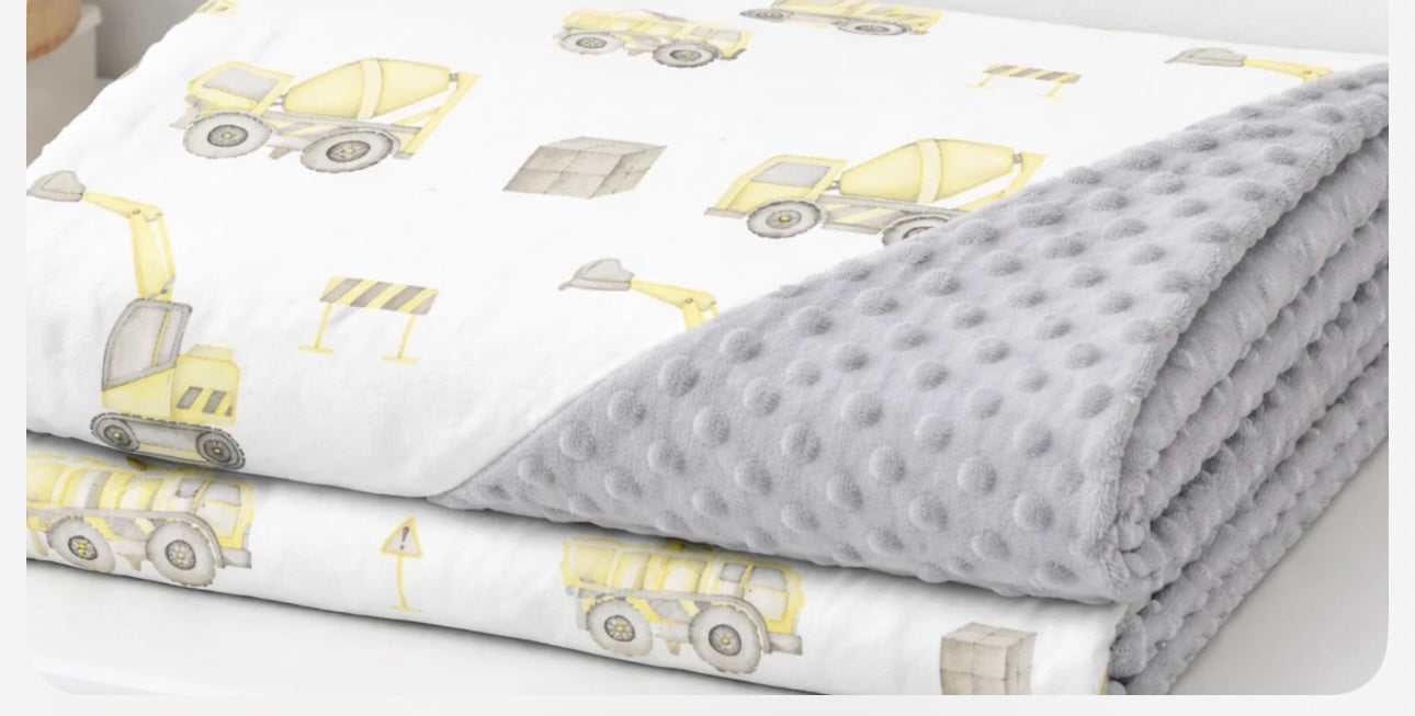 Baby Construction Minky Blanket