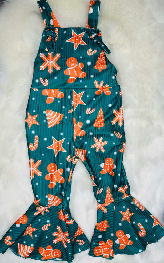 Green & Orange Gingerbread Overalls