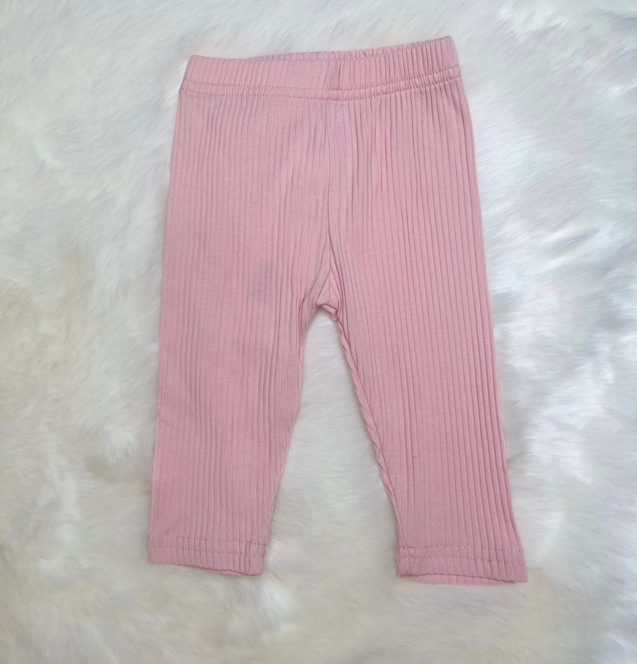 Cotton Knit Ribbed Leggings