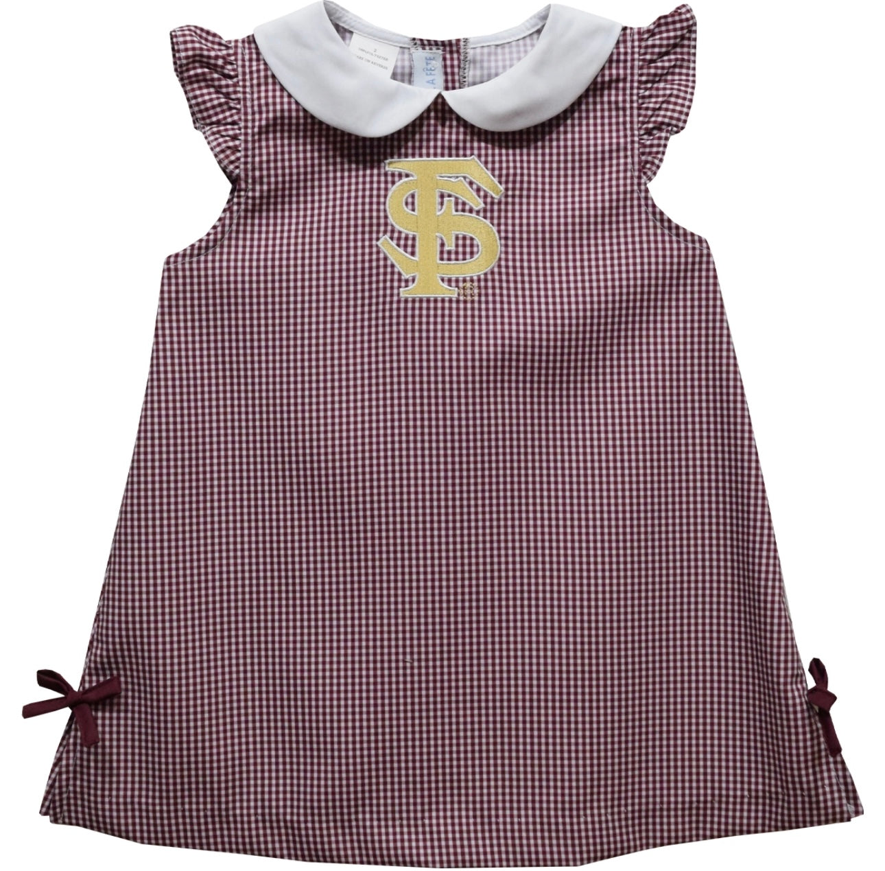 Florida State Embroidered Gingham A Line Dress