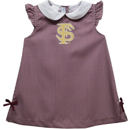 Florida State Embroidered Gingham A Line Dress