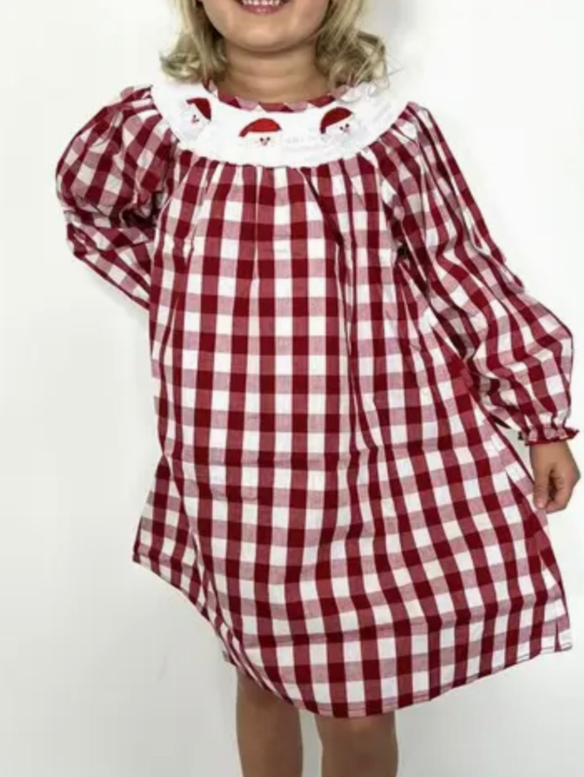 Santa Smocked Girls Dress