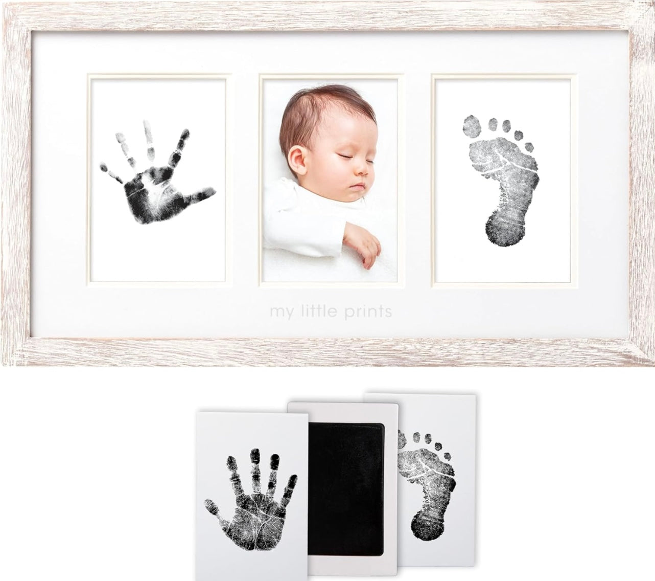 Baby Prints Photo Wall Frame - Rustic