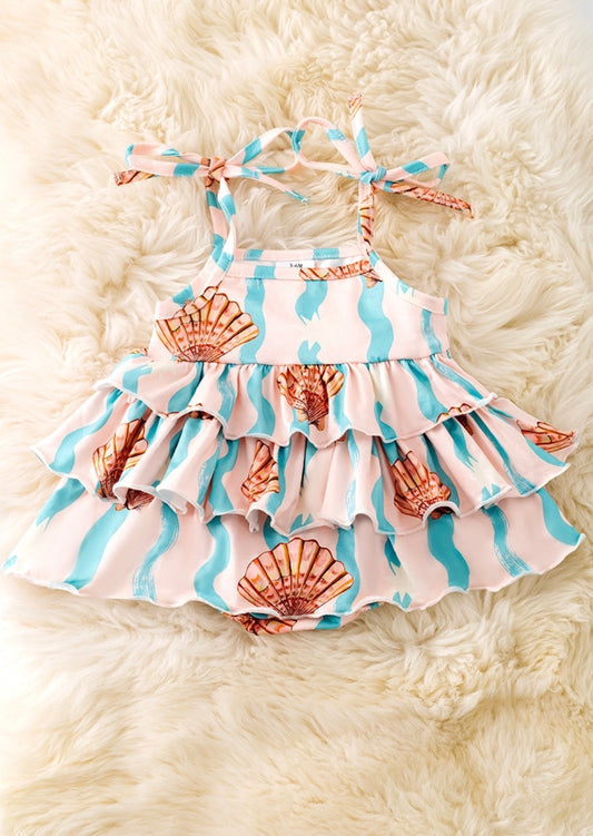 Seashell Baby Onesie with Ruffles
