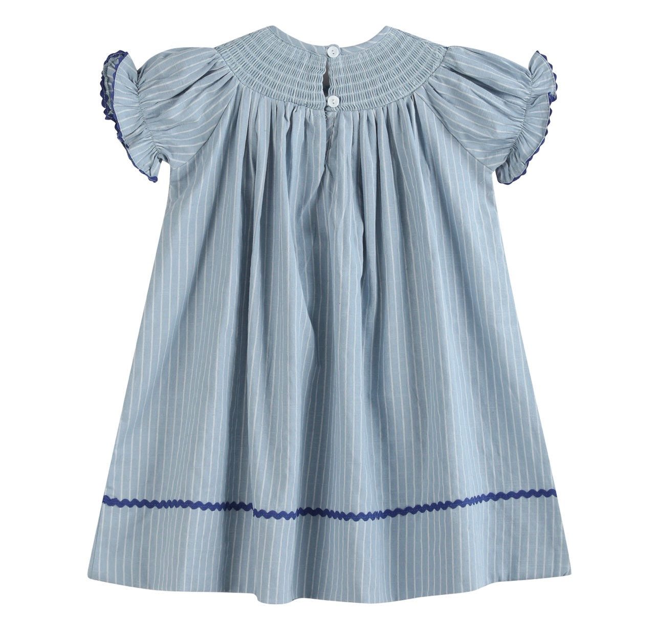 Blue Mallard Duck Smocked Bishop Dress