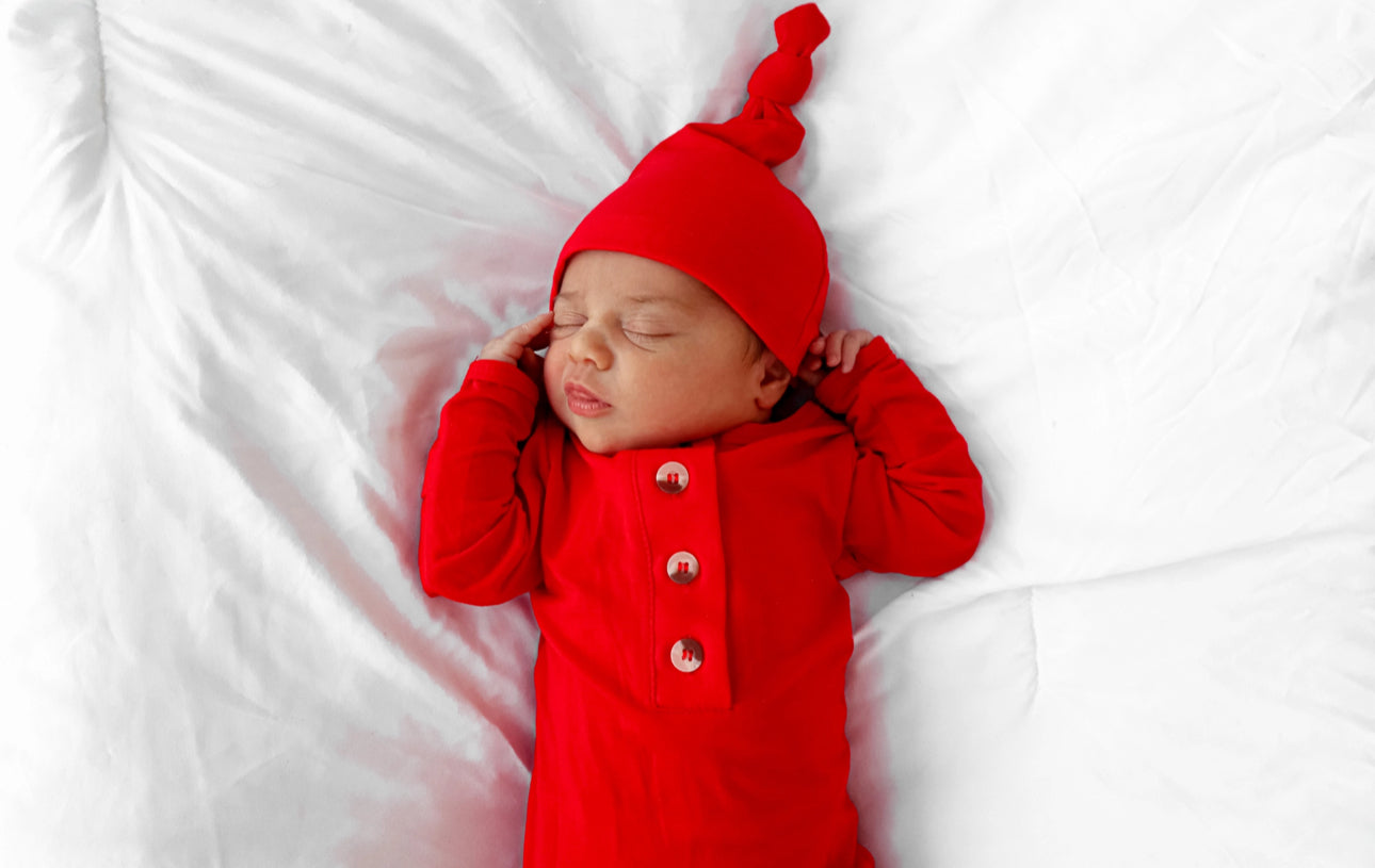Knotted Gown Set w/ Matching Hat & Bow