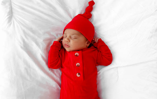 Knotted Gown Set w/ Matching Hat & Bow