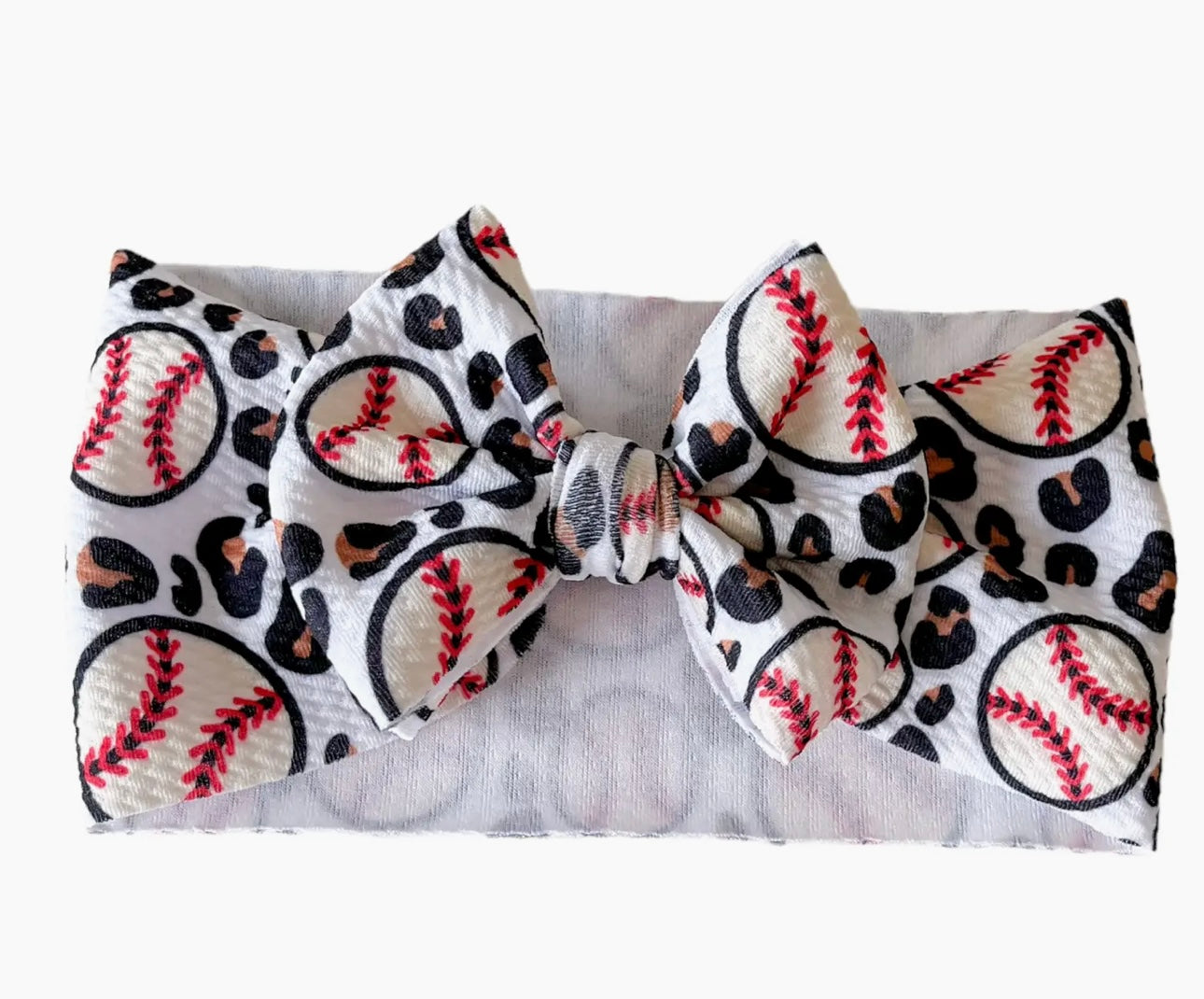 Cheetah Baseball Headwrap Baby Bow