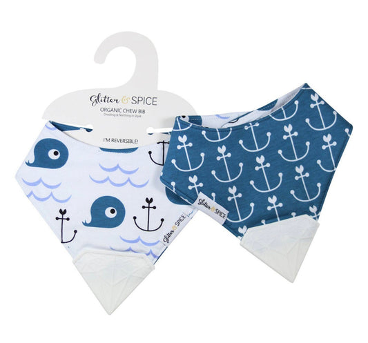 Nautical Double Sided Chew Bib