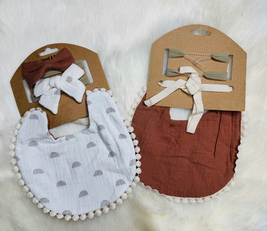 Rainbow Organic Bib & Bow Set