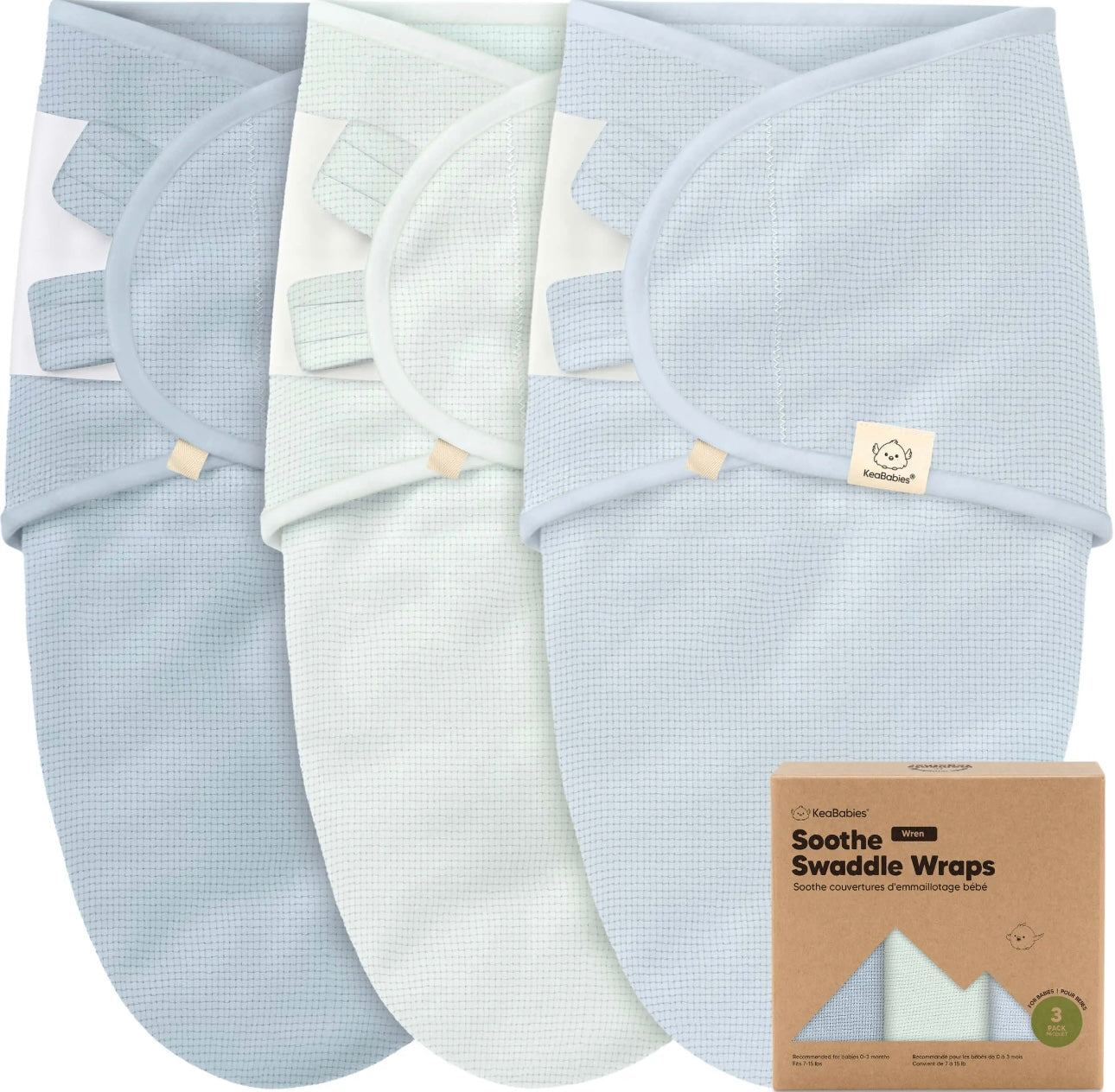 3pk Soothe Wren Swaddles Sacks for Newborns 0-3 Month