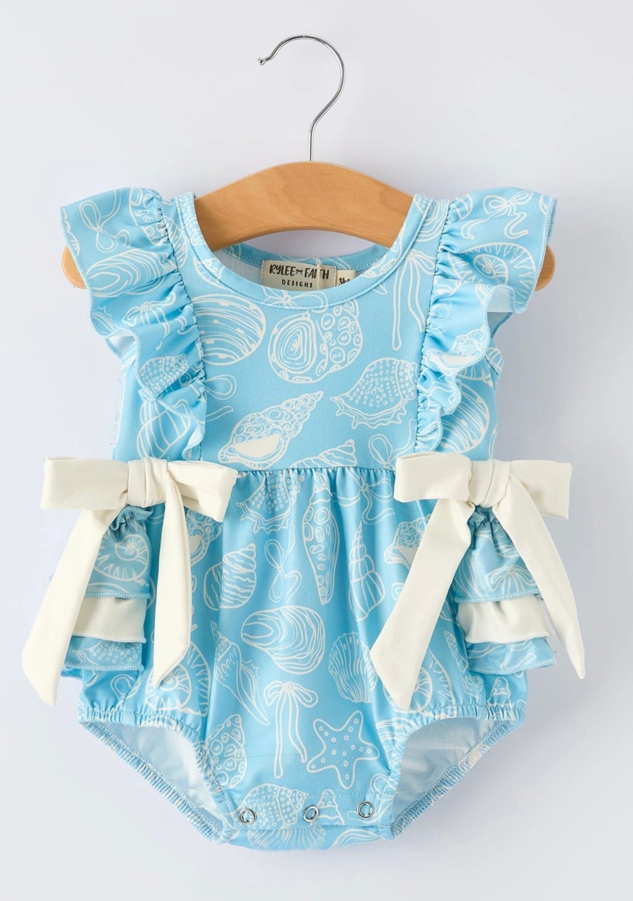 Spring Ocean Ruffle Romper