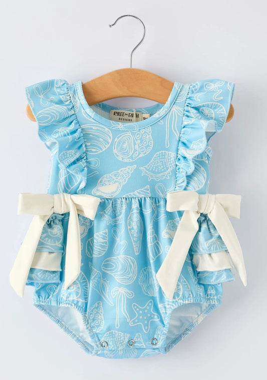 Spring Ocean Ruffle Romper