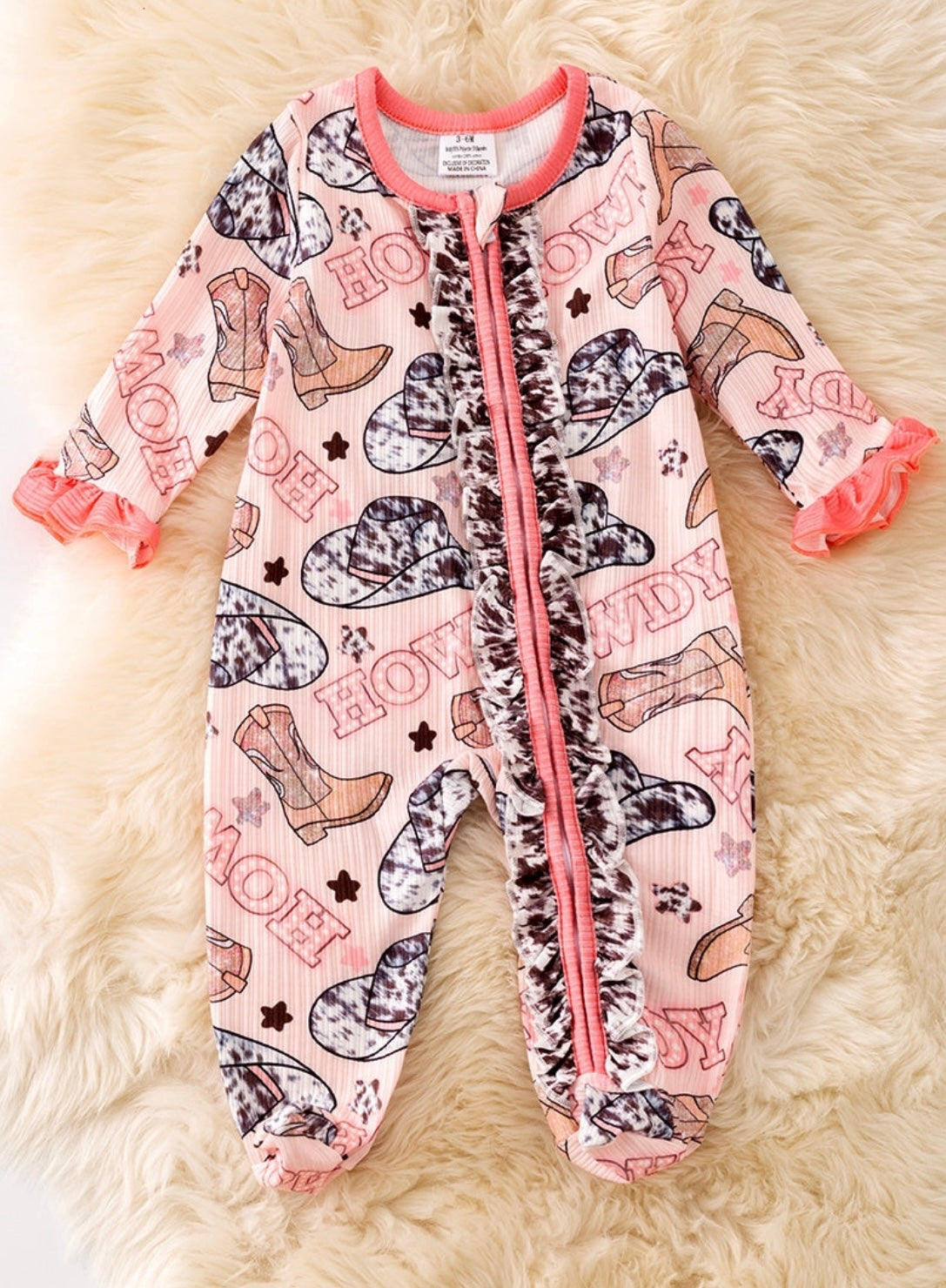 Howdy Printed Bodysuit with Footie