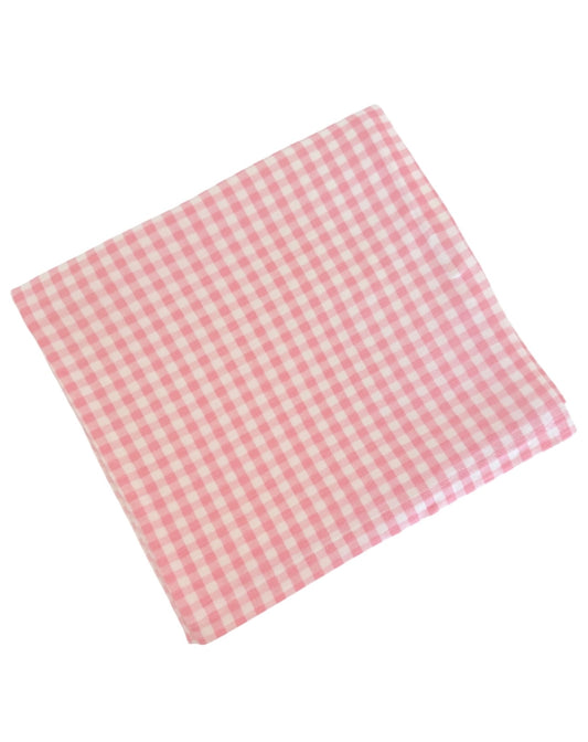 Pink Gingham Stretch Swaddle Blanket