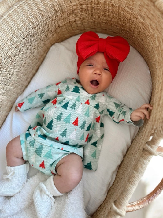 Festive Firs Organic Waffle Dress & Bloomer