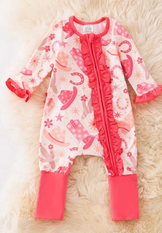 Western Cactus, Hat Printed Bodysuit