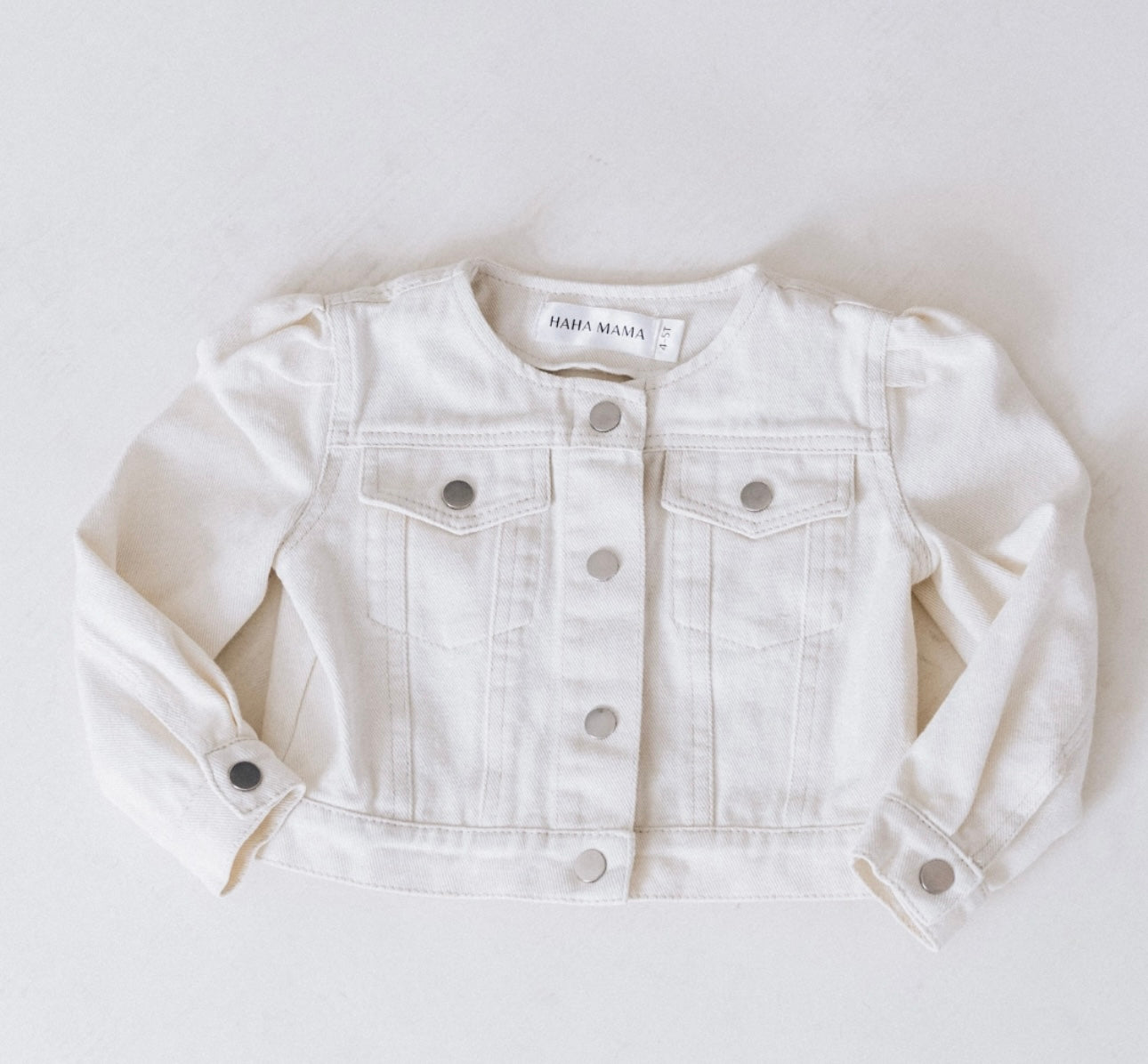 Ivory Cropped Denim Jacket