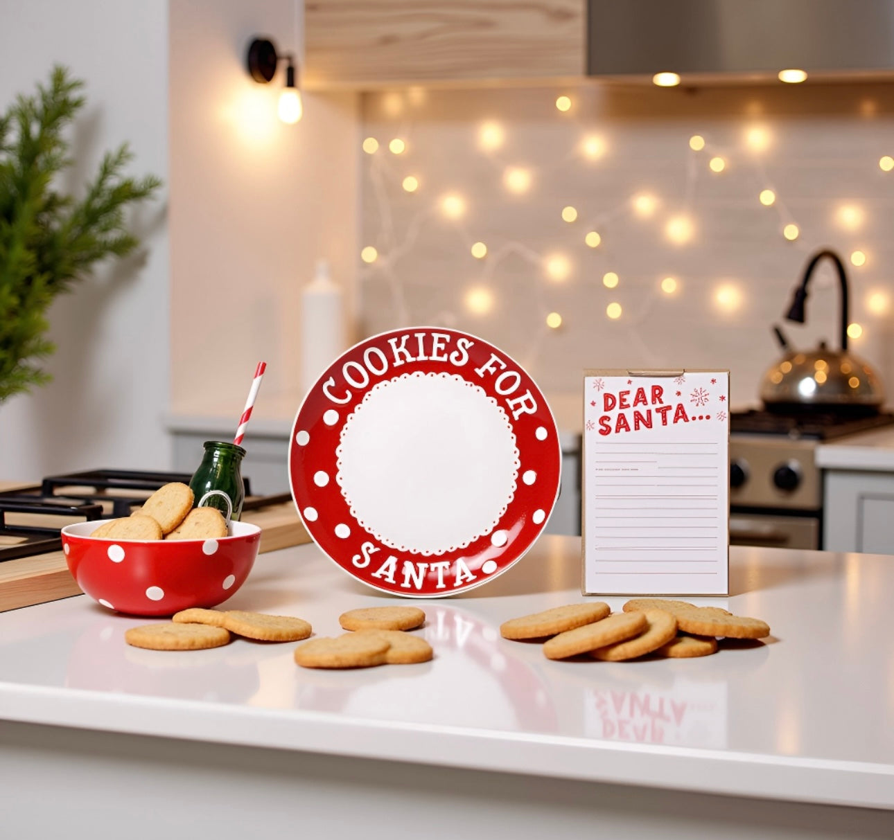 Santa’s Milk Jug, Plate & Dear Santa Notepad Set