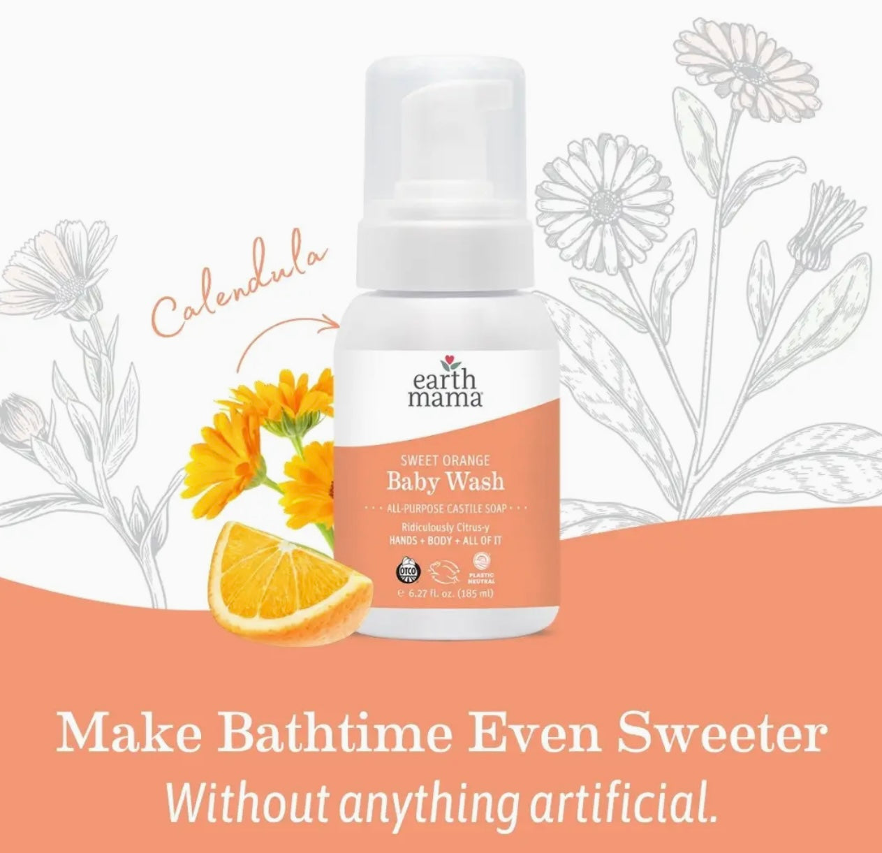 Earth Mama Organics | Sweet Orange Baby Wash