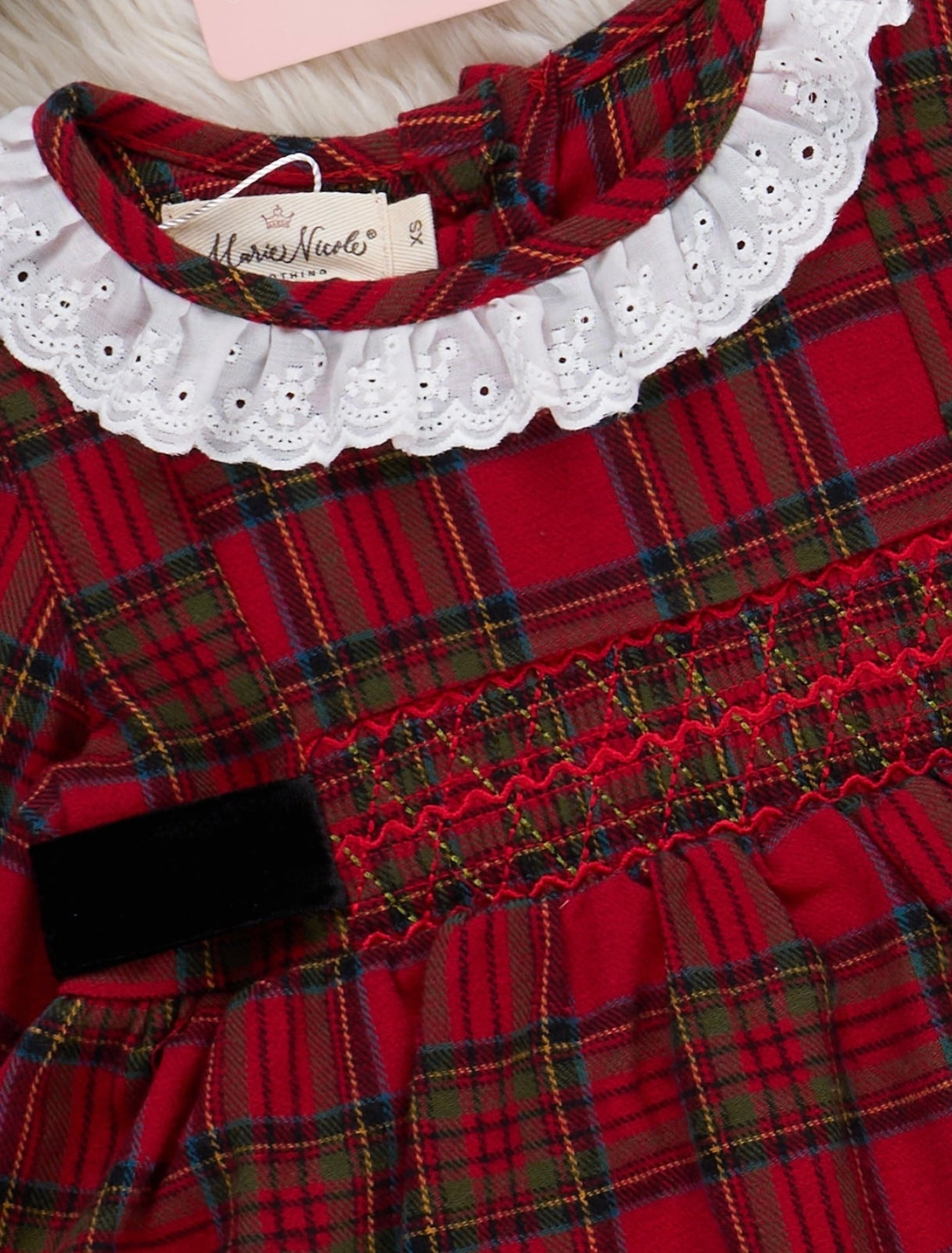 Jolly Party Smocked Flannel Dress