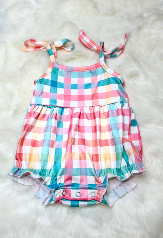 Summer Plaid Romper