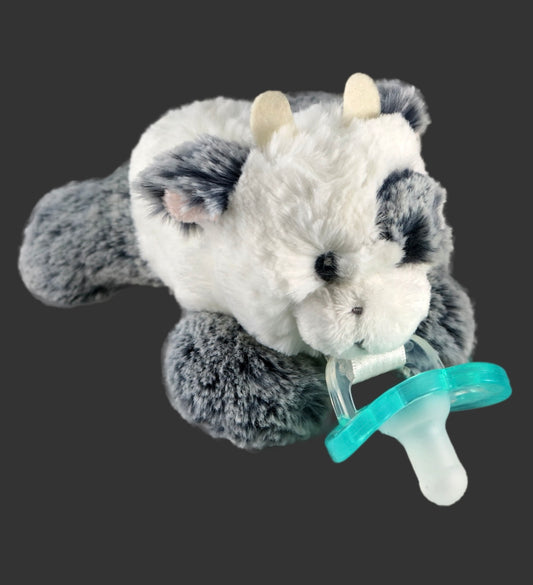 RaZbuddy Cow Paci/Teether Holder with Pacifier