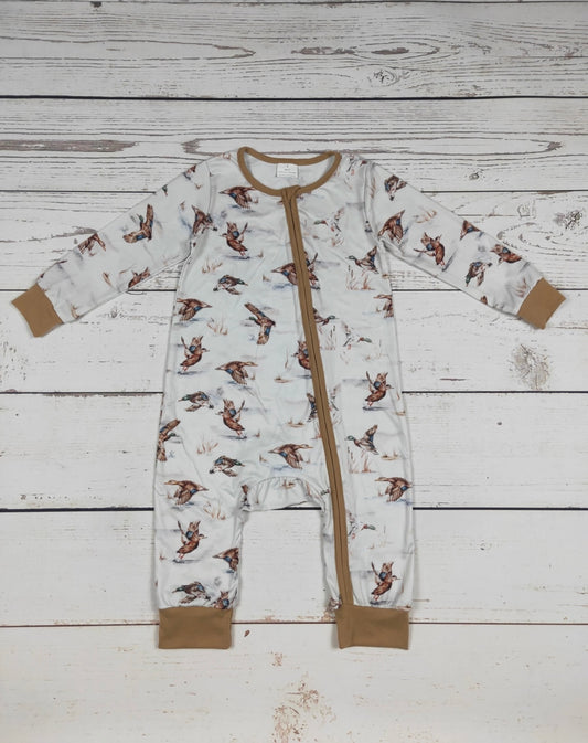 Boy Duck Zipper Romper