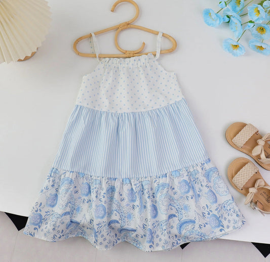 Blue Colorblock Dress