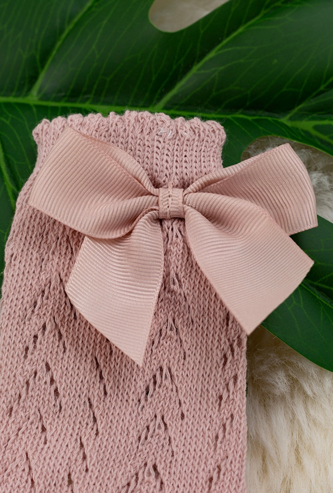 Blush - Knee High Baby Socks w/Bow