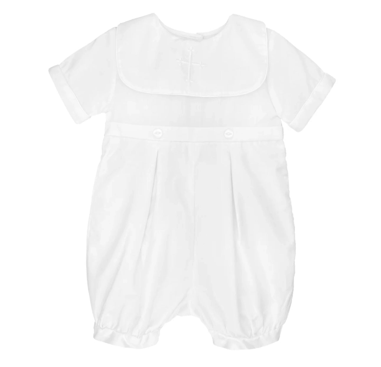 Embroidered Cross Christening Romper