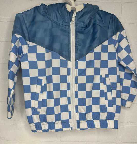 Blue Checkered Windbreaker