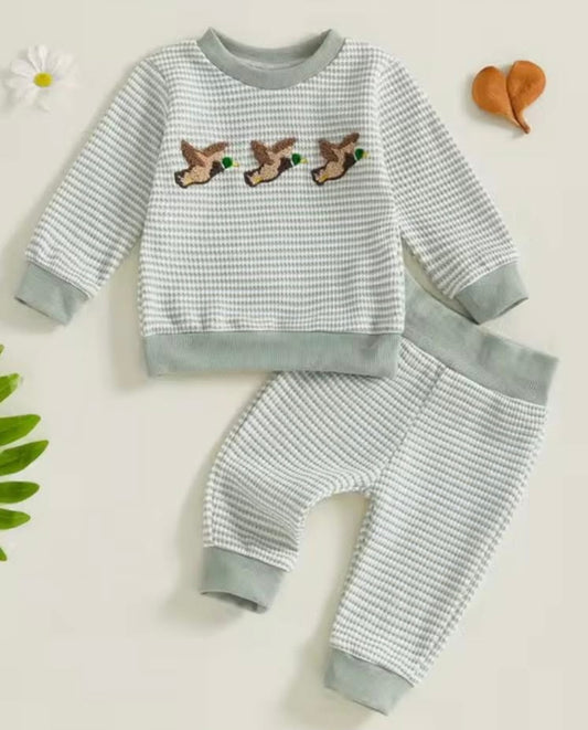 Waffle Knit & French Knot Duck Set